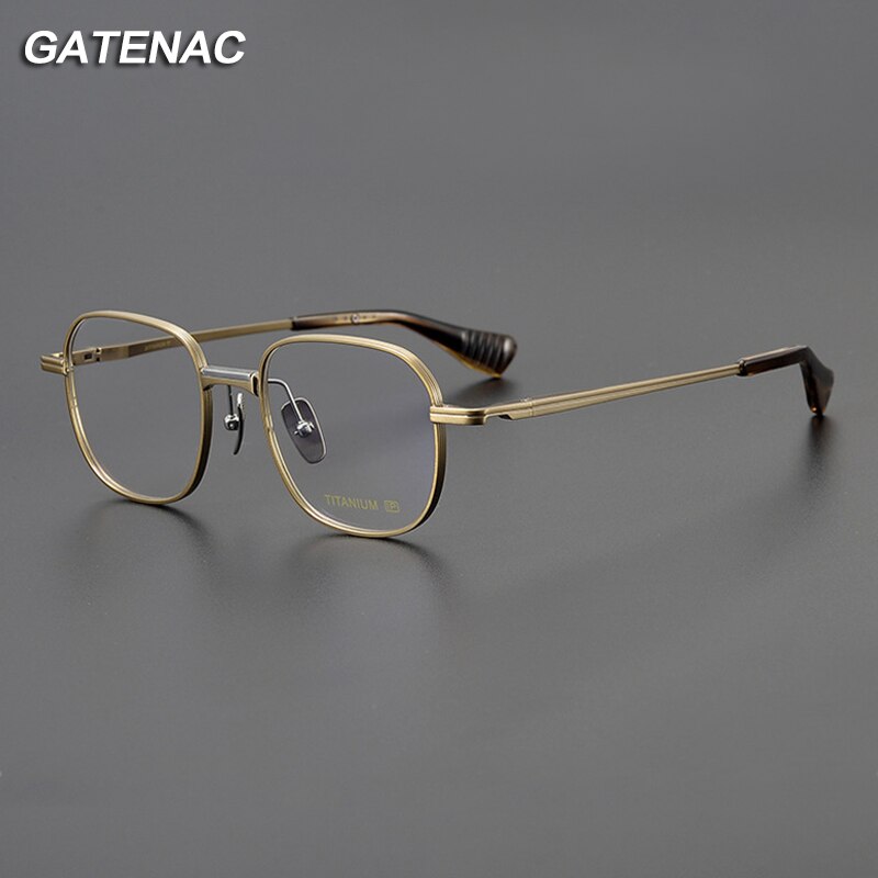 Gatenac Unisex Full Rim Square Titanium Eyeglasses Gxyj1086 Full Rim Gatenac   