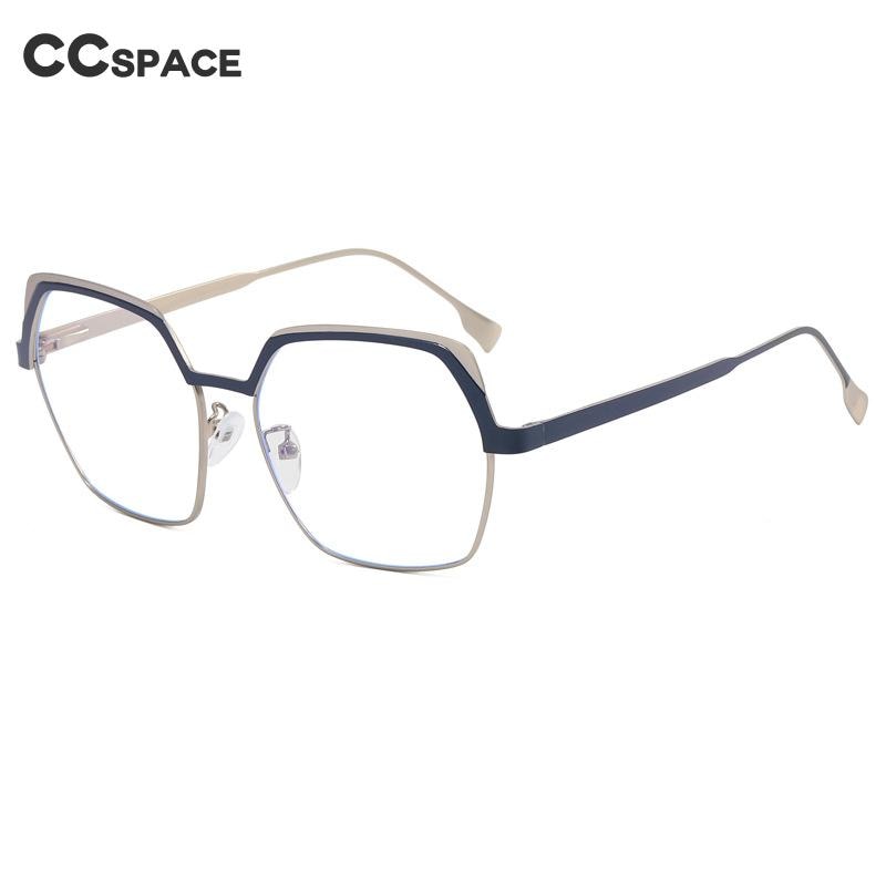CCSpace Women's Full Rim Irregular Square Alloy Eyeglasses 55071 Full Rim CCspace   