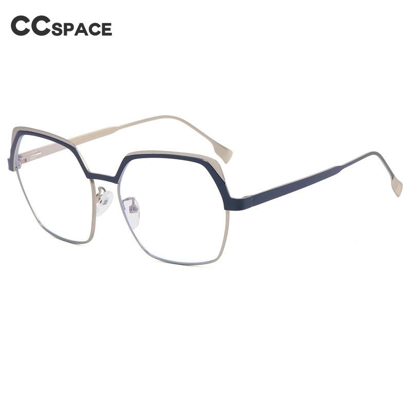 CCspace Women's Full Rim Irregular Square Alloy Eyeglasses 55071 Full Rim CCspace   