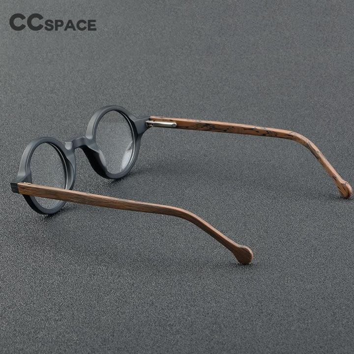 CCSpace Unisex Full Rim Round Acetate Eyeglasses 55724 Full Rim CCspace   
