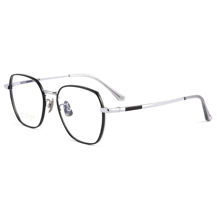 Handoer Men's Full Rim Irregular Square Titanium Eyeglasses 2040Tsf Full Rim Handoer   