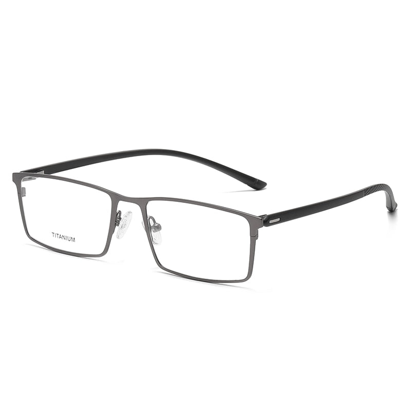 Reven Jate Unisex Full Rim Square Titanium Eyeglasses P9850 Full Rim Reven Jate grey  