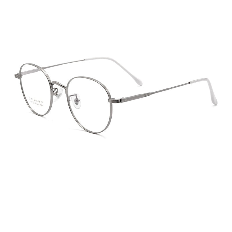 Yimaruili Unisex Full Rim Polygonal Titanium Eyeglasses Bt082t Full Rim Yimaruili Eyeglasses Gun  