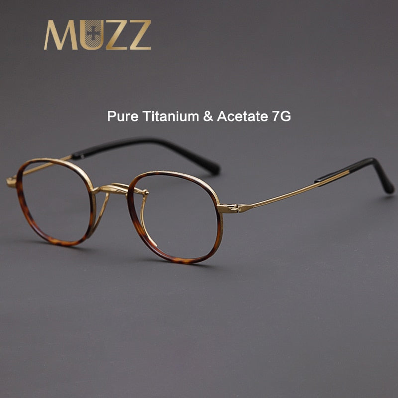 Muzz Unisex Full Rim Oval Round Titanium Frame Eyeglasses 1217 Full Rim Muzz   