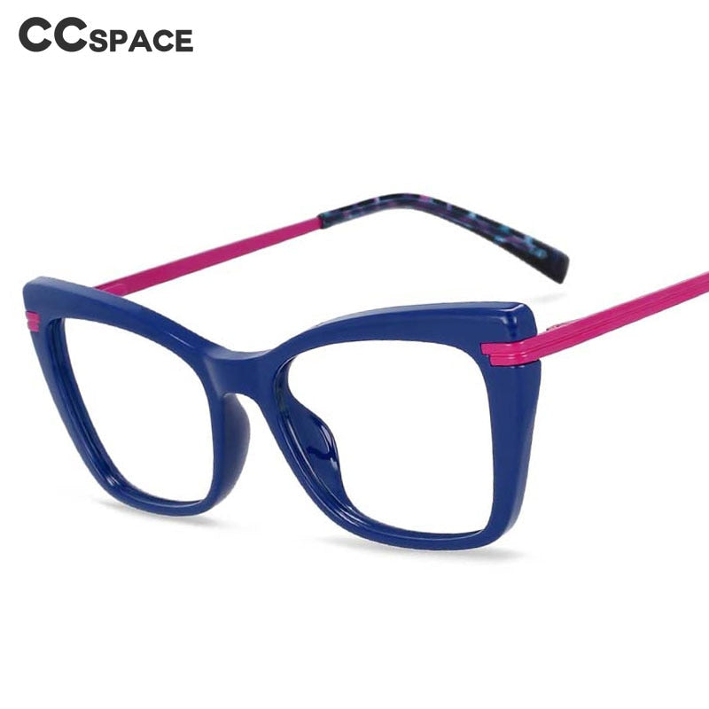 CCSpace Women's Full Rim Square Cat Eye Tr 90 Titanium Frame Eyeglasses 54335 Full Rim CCspace   