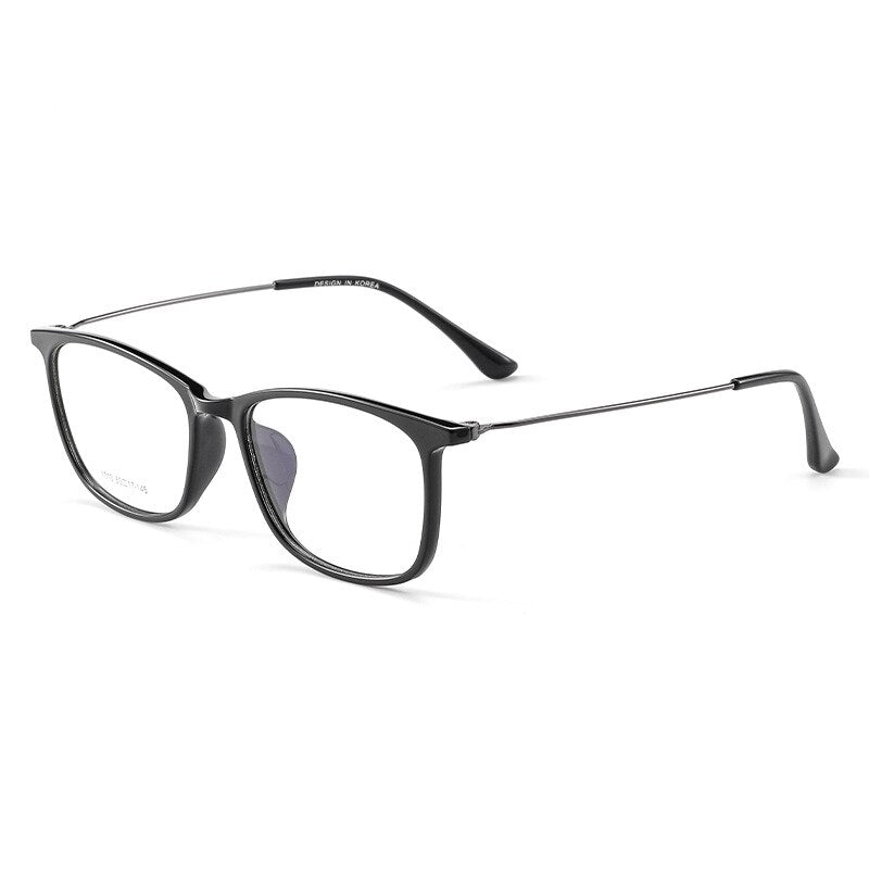 KatKani Unisex Full Rim Square Tr 90 Eyeglasses 1013 Full Rim KatKani Eyeglasses Black Gray  