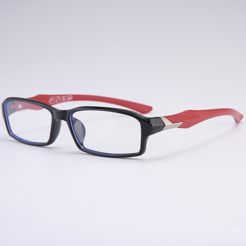 Bclear Men's Full Rim Rectangle Tr 90 Titanium Sport Eyeglasses My6059 Full Rim Bclear Black Red  