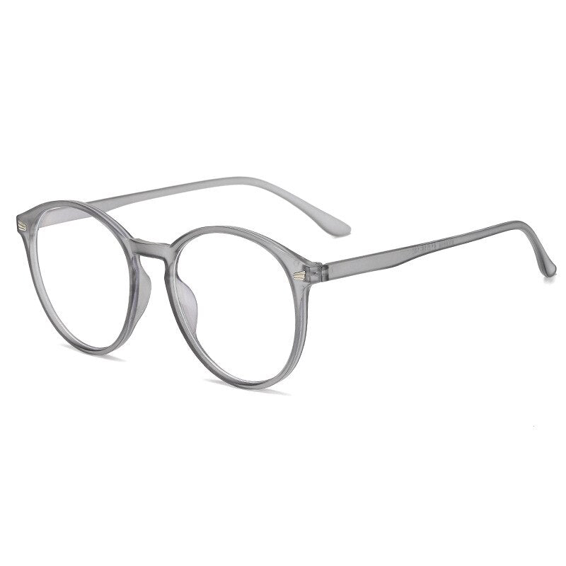 Yimaruili Unisex Full Rim Round Tr 90 Eyeglasses TR90 6009 Full Rim Yimaruili Eyeglasses China Gray -0.50