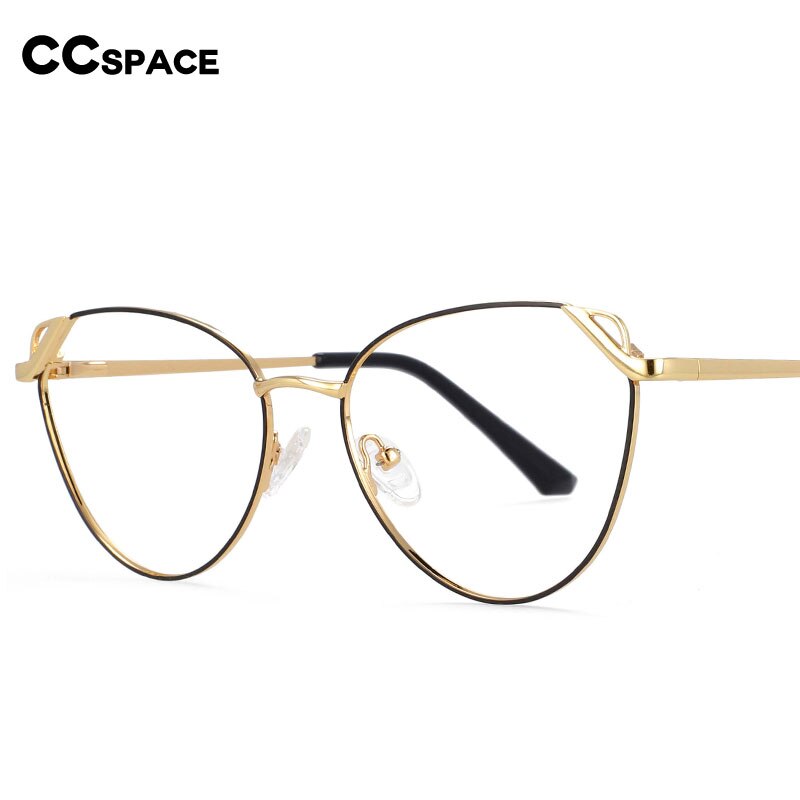 CCSpace Women's Full Rim Oval Cat Eye Alloy Frame Eyeglasses 54195 Full Rim CCspace   
