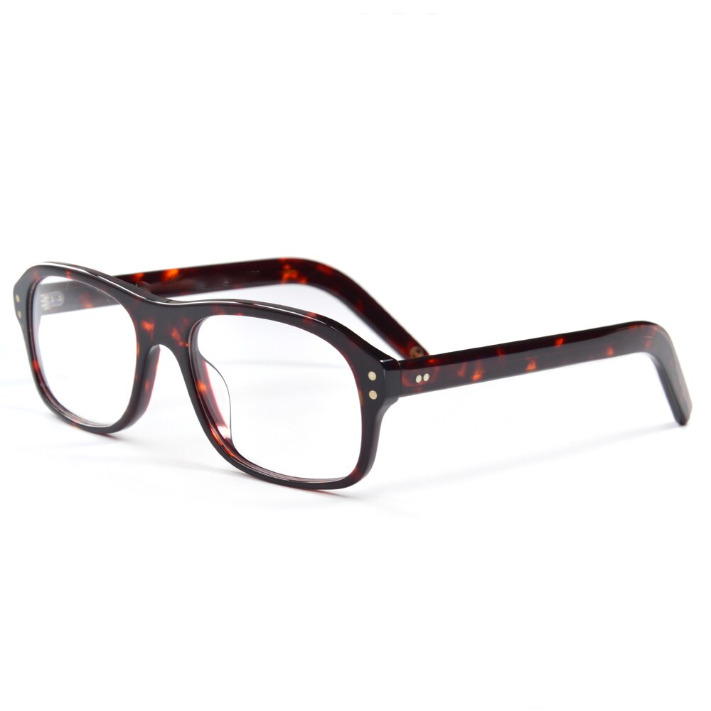 Cubojue Unisex Full Rim Square Acetate Myopic Reading Glasses Col105 Reading Glasses Cubojue no function lens 0 red tortoise 