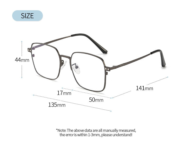 Hdcrafter Men's Full Rim Square Alloy Eyeglasses Clip On Polarized Sunglasses 7013 Clip On Sunglasses Hdcrafter Eyeglasses   