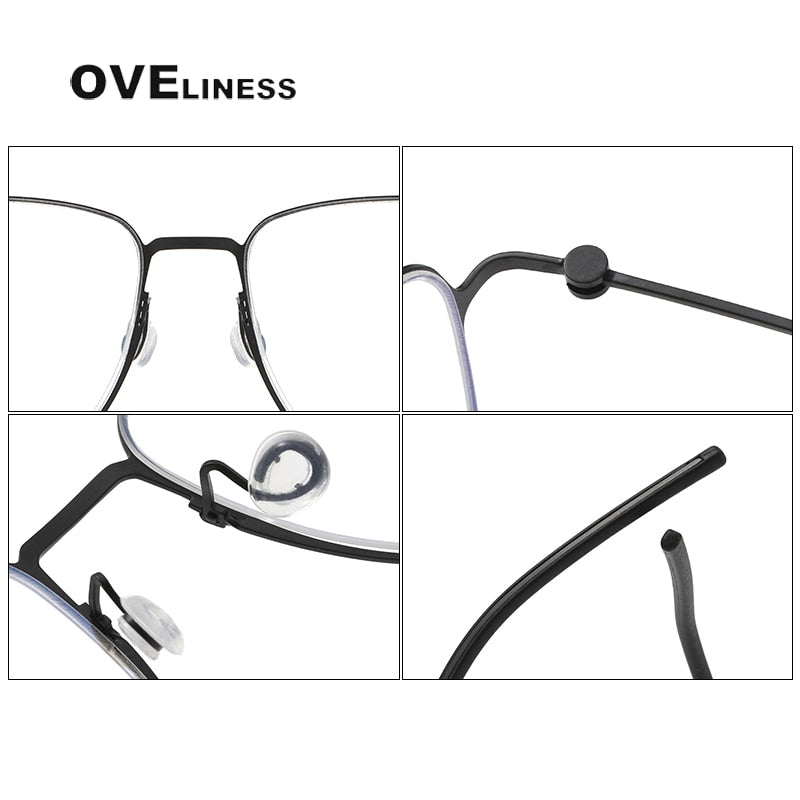 Oveliness Unisex Full Rim Square Titanium Eyeglasses 5506 Full Rim Oveliness   
