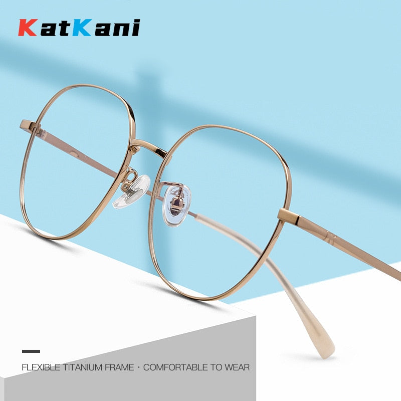 KatKani Unisex Full Rim Small Square Round Titanium Eyeglasses T874t Full Rim KatKani Eyeglasses   