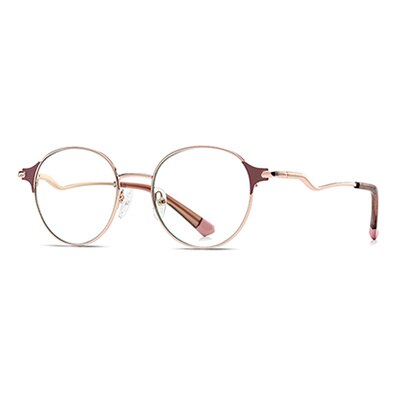 Ralferty Women's Full Rim Round Acetate Alloy Eyeglasses D8630 Full Rim Ralferty C233 Brown China 