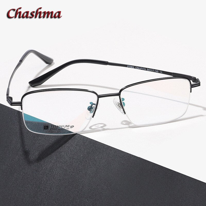 Chashma Ochki Men's Semi Rim Square Titanium Eyeglasses 902 Semi Rim Chashma Ochki   