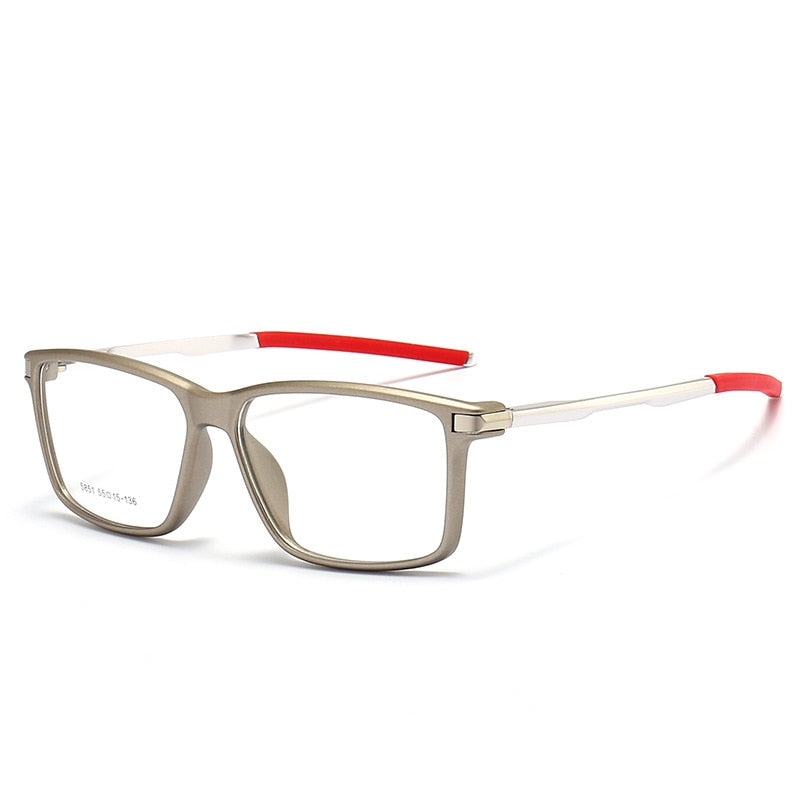 Gmei Men's TR 90 Square Aluminum Magnesium Sport Frame Eyeglasses 5851 Full Rim Gmei Optical   