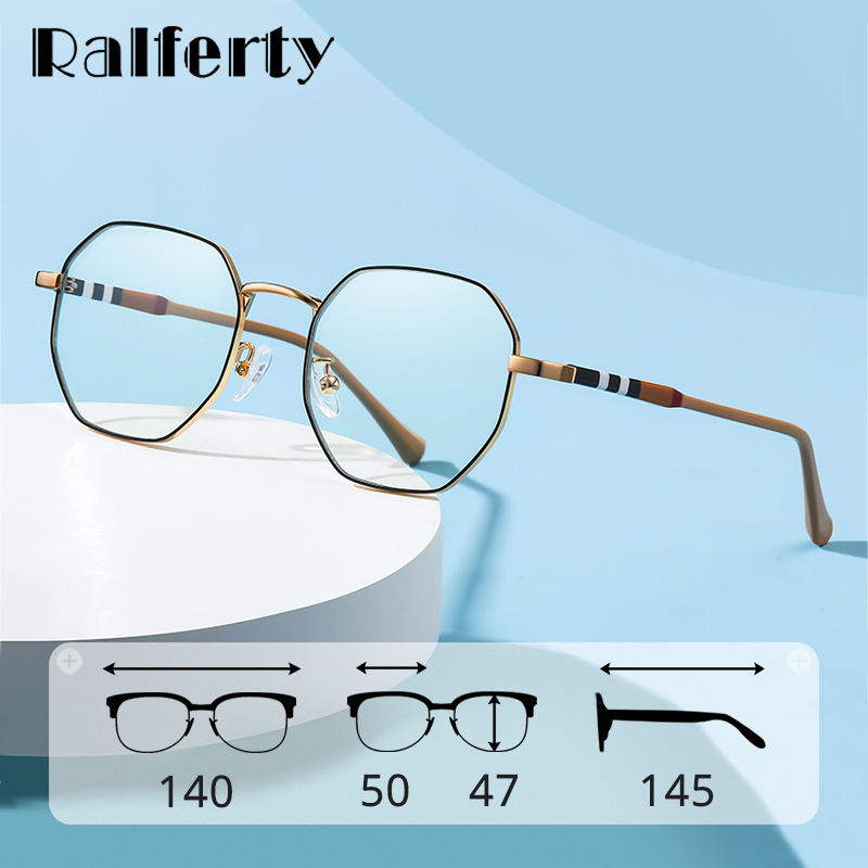 Ralferty Women's Full Rim Polygon Alloy Eyeglasses D217 Full Rim Ralferty   