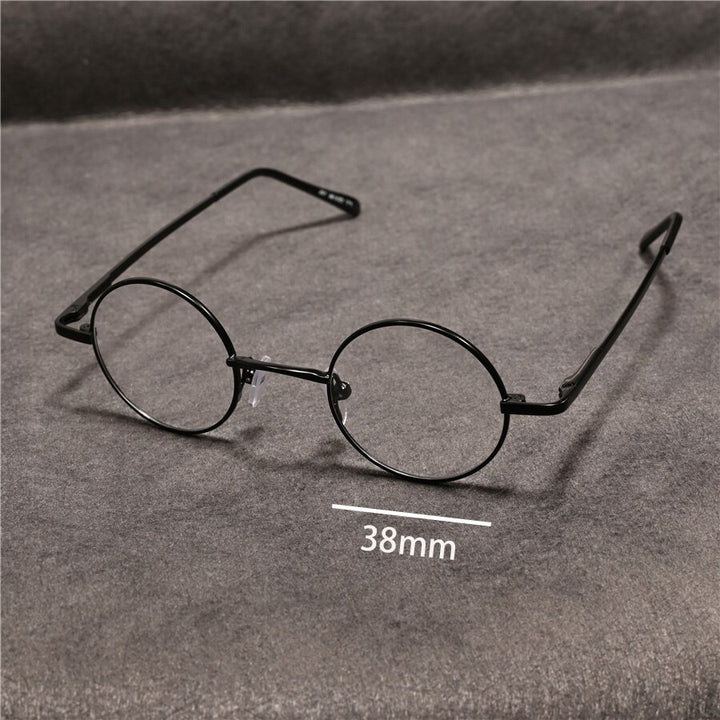 Cubojue Unisex Full Rim Small Round Myopic Alloy Reading Glasses 201 Reading Glasses Cubojue   