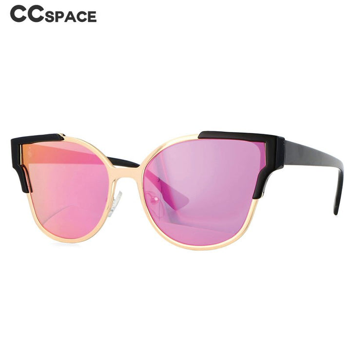 CCSpace Women's Full Rim Large Cat Eye Resin Alloy Frame Sunglasses 54593 Sunglasses CCspace Sunglasses   