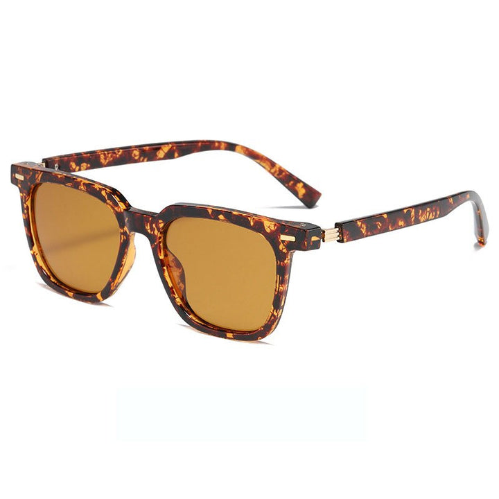 Yimaruili Unisex Full Rim Square Acetate Frame Polarized Sunglasses TR-ZC126 Sunglasses Yimaruili Sunglasses leopard Print Other 