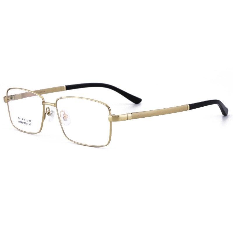 Bclear Men's Full Rim Square Titanium Eyeglasses Lb7889 Full Rim Bclear Gold  
