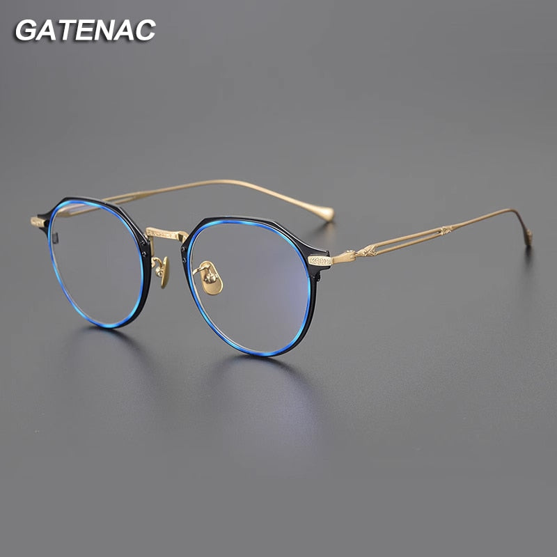 Gatenac Unisex Full Rim Octagonal Titanium Eyeglasses Gxyj1123 Full Rim Gatenac   