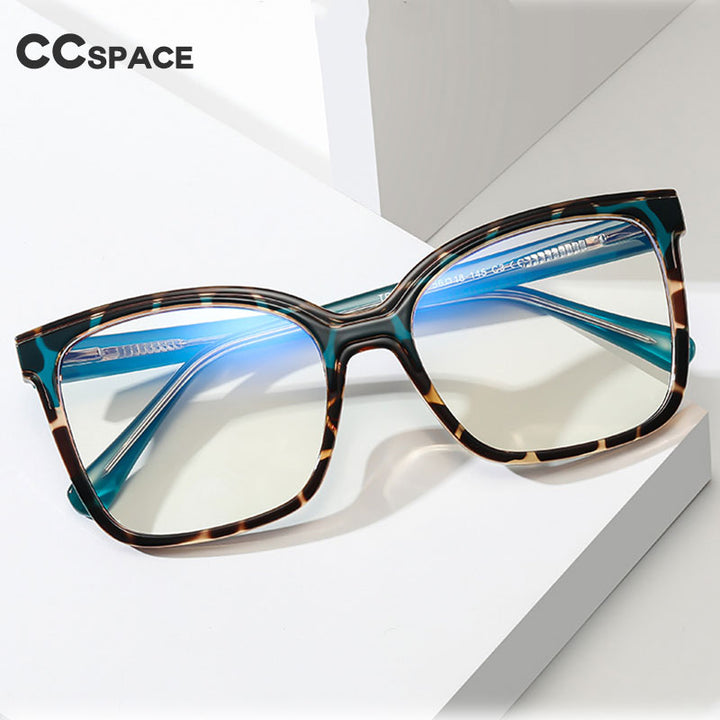 CCspace Women's Full Rim Large Square Tr 90 Alloy Eyeglasses 55388 Full Rim CCspace   