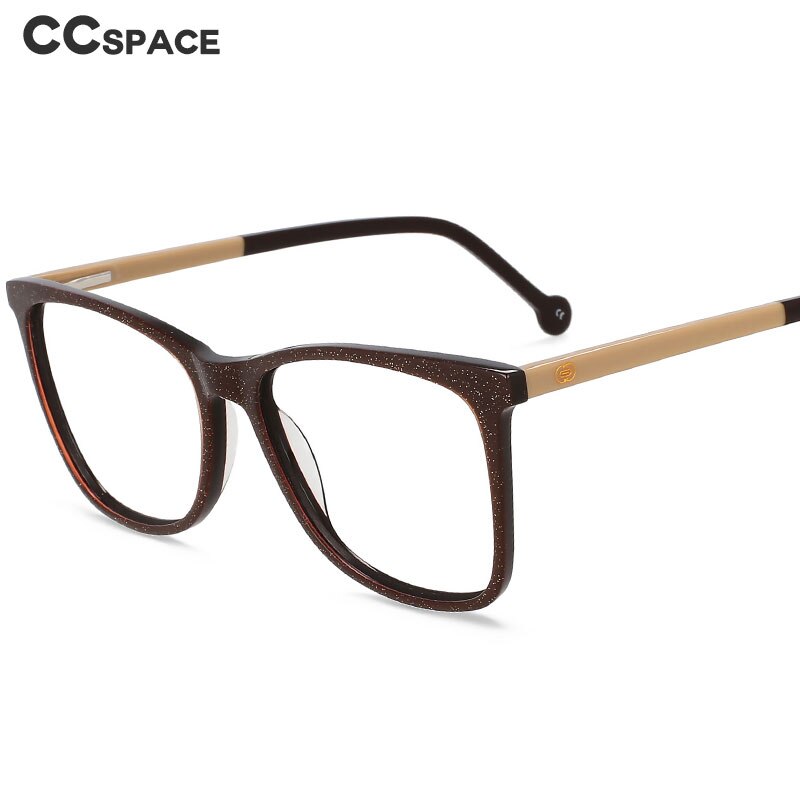 CCSpace Unisex Full Rim Square Acetate Eyeglasses 55565 Full Rim CCspace   