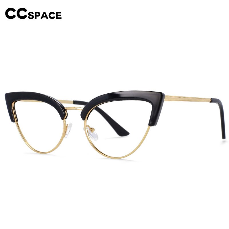 CCSpace Women's Full Rim Brow Line Cat Eye Tr 90 Alloy Frame Eyeglasses 54115 Full Rim CCspace   