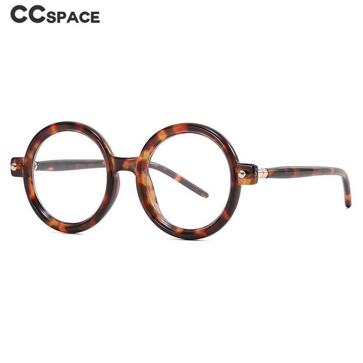 CCSpace Unisex Full Rim Round Acetate Frame Eyeglasses 54567 Full Rim CCspace   