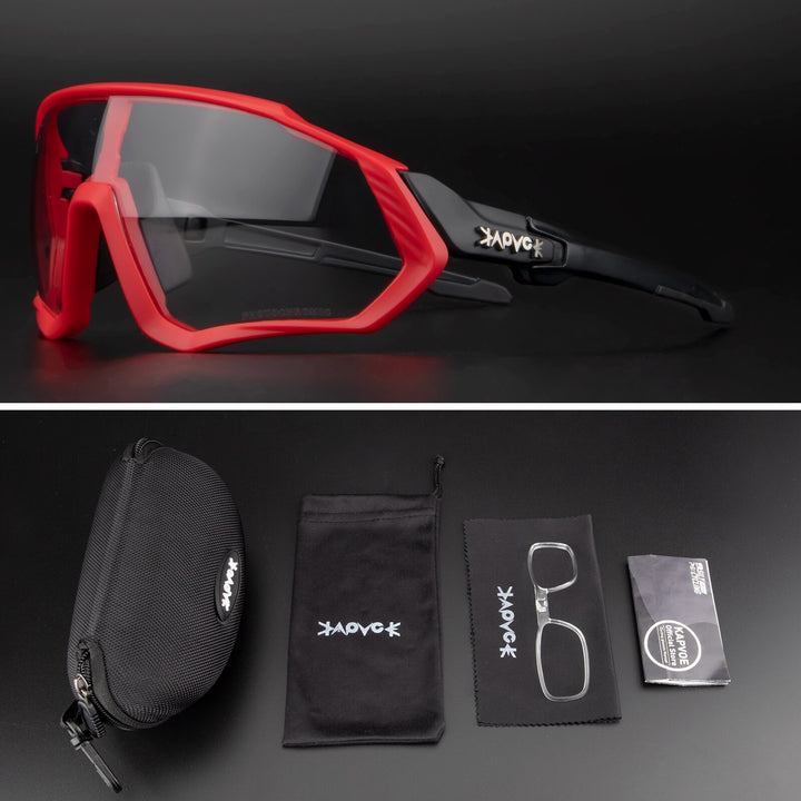 Kapvoe Unisex Full Rim Goggle Photochromic Cycling Sunglasses 9027 Sunglasses Kapvoe 17 China Photochromic-1Lens
