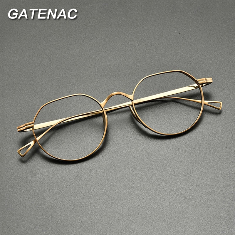 Gatenac Unisex Full Rim Oval Round Titanium Eyeglasses Gxyj832 Full Rim Gatenac   