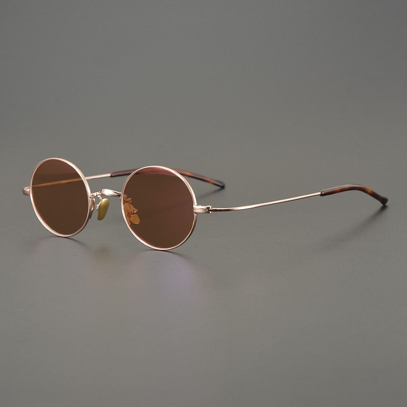 Yujo Men's Full Rim Round Titanium Polarized Sunglasses Sunglasses Yujo   
