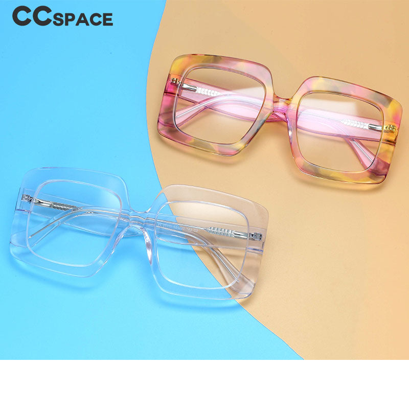 CCSpace Women's Oversized Square Acetate Frame Eyeglasses 54324 Frame CCspace   