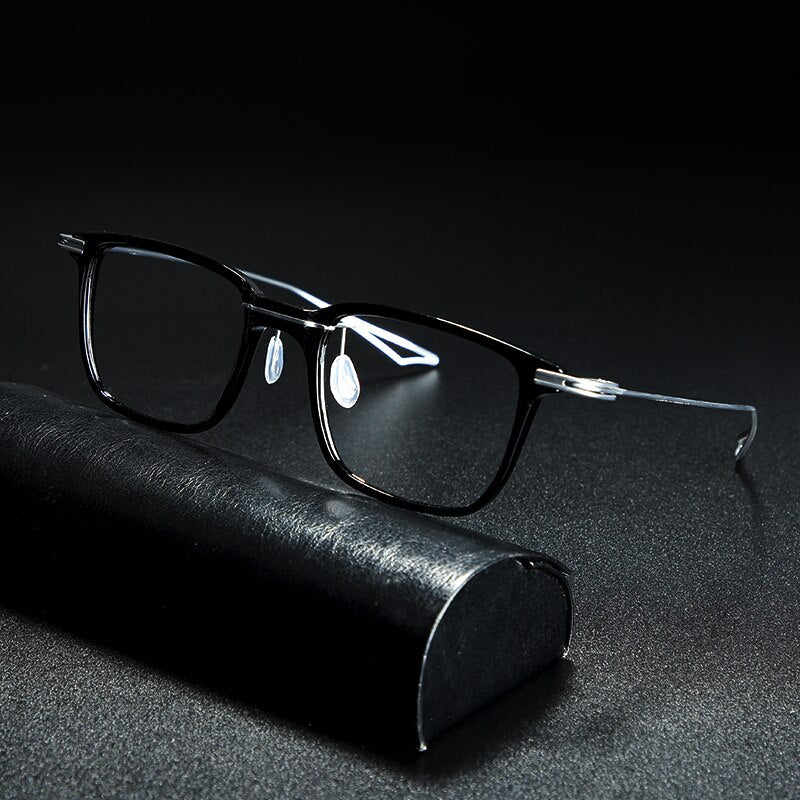 Gatenac Unisex Full Rim Square Tr 90 Titanium Eyeglasses Gxyj838 Full Rim Gatenac Black  