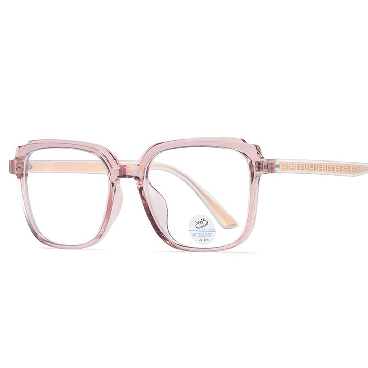 Reven Jate Unisex Full Rim Square Acetate Eyeglasses 81229 Full Rim Reven Jate pink  