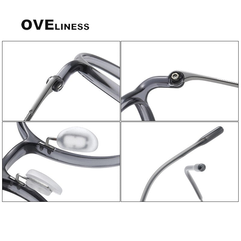 Oveliness Unisex Full Rim Round Screwless Titanium Eyeglasses 8634 Full Rim Oveliness   