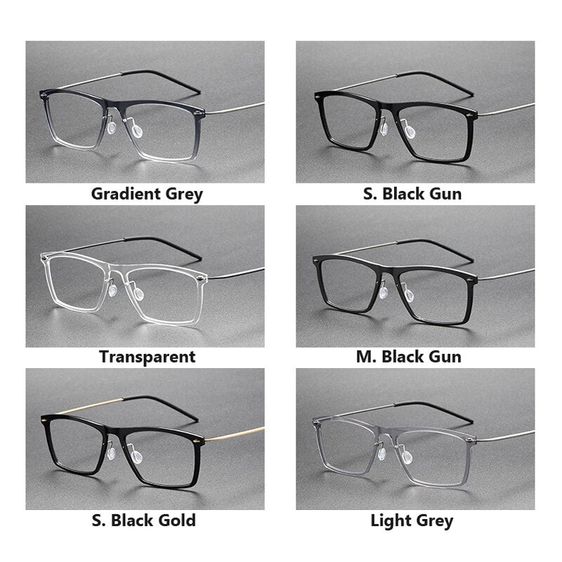 Oveliness Unisex Full Rim Square Titanium Acetate Eyeglasses 6533 Full Rim Oveliness   