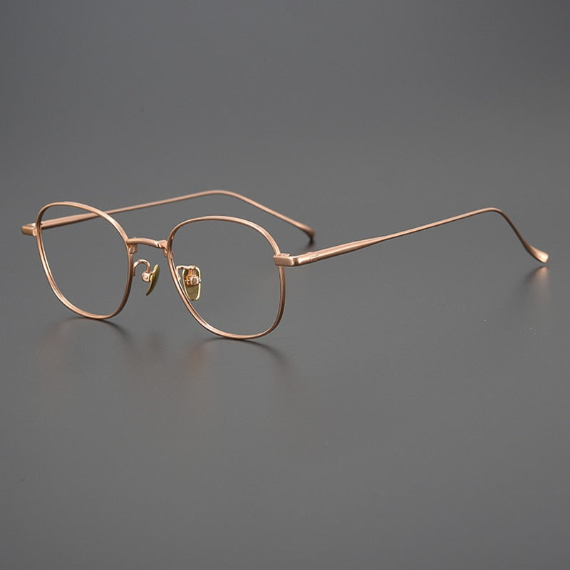 Gatenac Unisex Full Rim Irregular Square Titanium Eyeglasses Gxyj996 Full Rim Gatenac Rose Gold  
