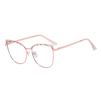 Ralferty Women's Full Rim Square Cat Eye Acetate Alloy Eyeglasses F91236 Full Rim Ralferty C3RoseGold China 