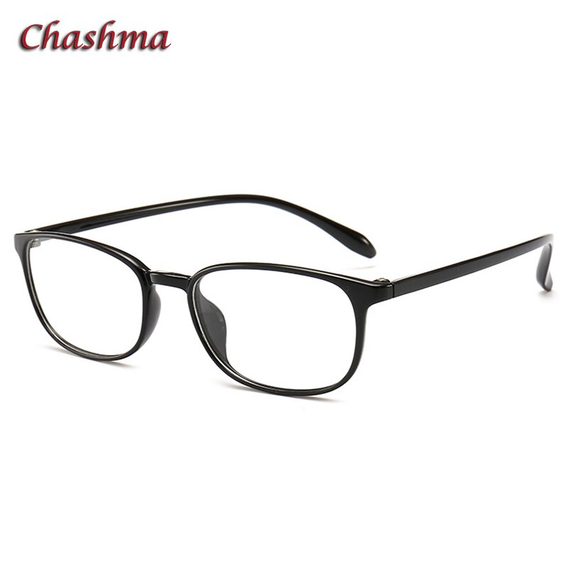 Chashma Women's Full Rim Square TR 90 Resin Titanium Frame Eyeglasses 6053 Full Rim Chashma Bright Black  
