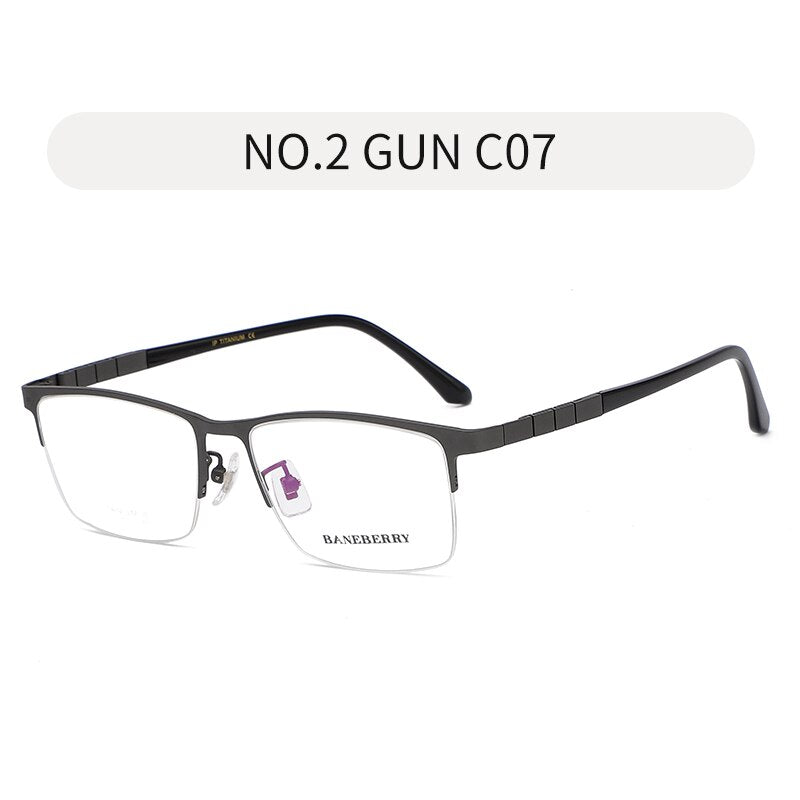 Zirosat Unisex Eyeglasses Frame Pure Titanium Half Rim 71137 Semi Rim Zirosat grey  