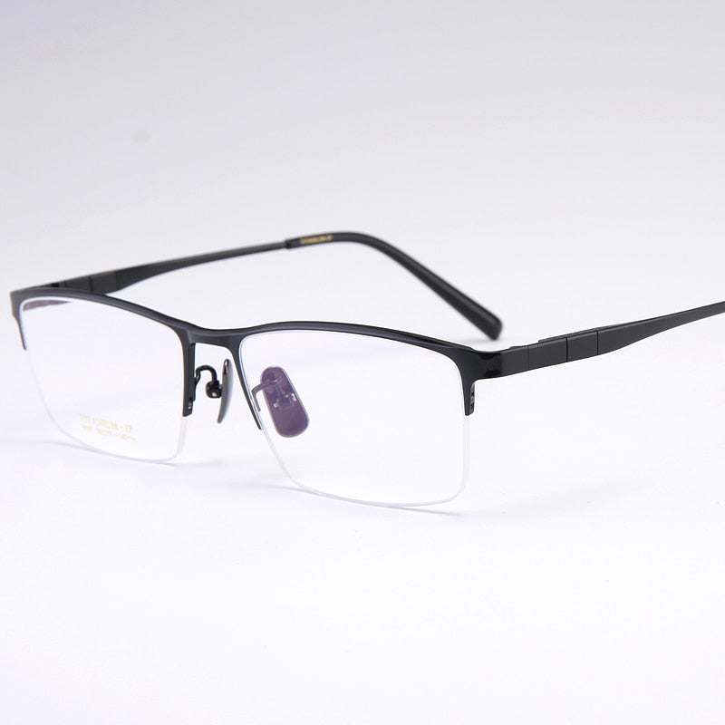 Bclear Men's Full Rim Square Titanium Eyeglasses My91077 Full Rim Bclear   