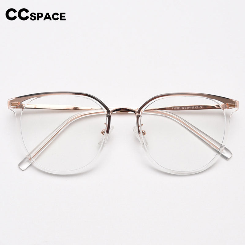 CCspace Unisex Full Rim Square Tr 90 Titanium Eyeglasses 55803 Full Rim CCspace   