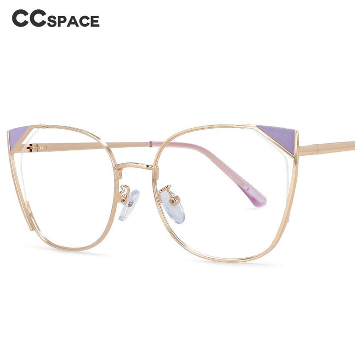 CCSpace Women's Full Rim Square Cat Eye Alloy Frame Eyeglasses 54218 Full Rim CCspace   