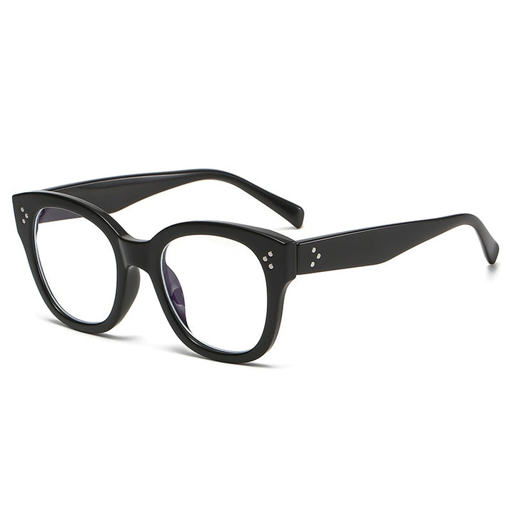 CCSpace Unisex Full Rim Square Acetate Alloy Rivet Frame Eyeglasses 54152 Full Rim CCspace C1 black  