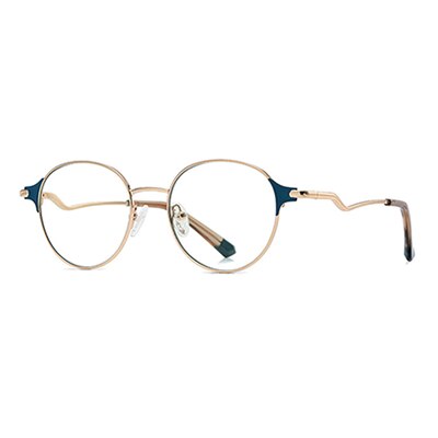 Ralferty Women's Full Rim Round Acetate Alloy Eyeglasses D8630 Full Rim Ralferty C235 Blue China 