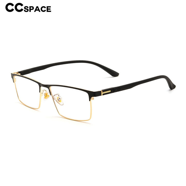 CCSpace Men's Full Rim Square Acetate Alloy Eyeglasses 55739 Full Rim CCspace   