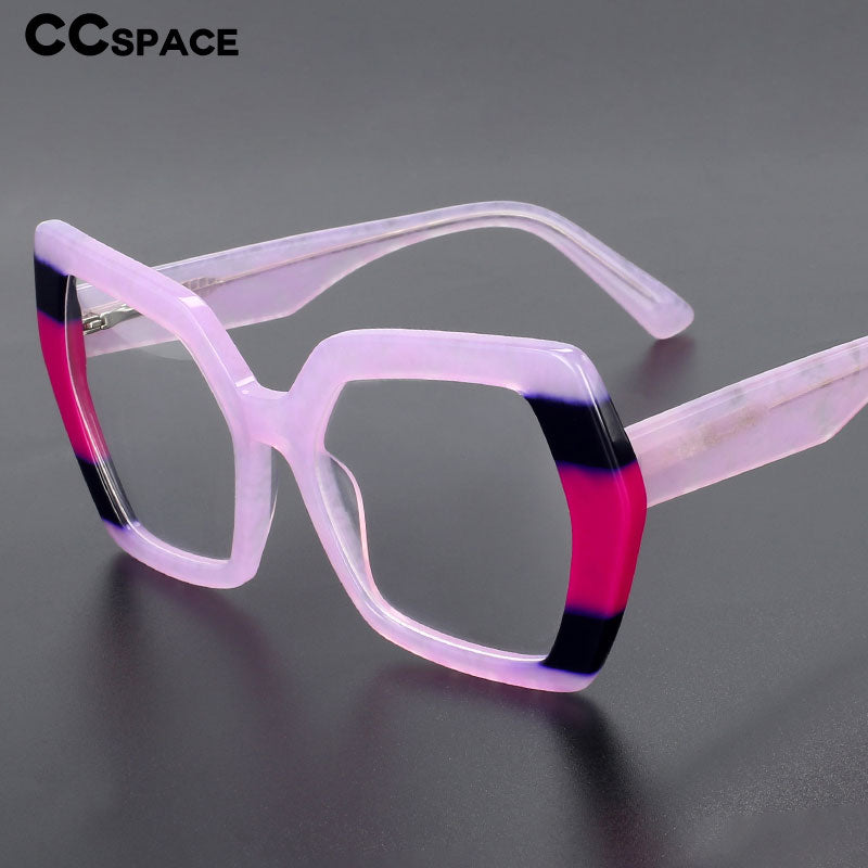 CCSpace Unisex Full Rim Big Square Cat Eye Acetate Eyeglasses 55428 Full Rim CCspace   