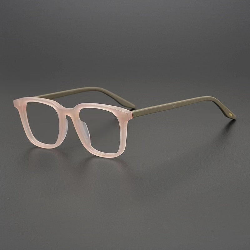 CCspace Unisex Full Rim Square Acetate Eyeglasses 55597 Full Rim CCspace Pink China 